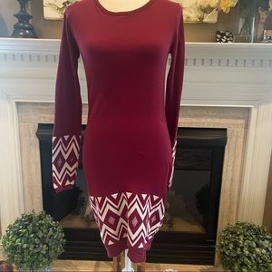 BONGO Maroon Long Sleeve Dress